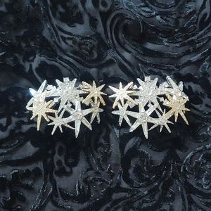 Gorgeous Ann Taylor Silver and Gold  Star Rhinestone Shoe Clips NWOT